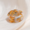 Blooming Acrylic Cuff Rings, Orange, Inner Diameter: 20mm