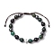 Gemstone Braided Bead Bracelets, with Brass Beads, Cross, Inner Diameter: 2~3-1/2 inch(5.2~8.9cm)