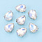 Sew on Rhinestone Montee Beads, with Brass Prong Settings, Garments Accessories, Teardrop, Crystal AB, 14x10.5x5.5mm, Hole: 1mm, about 500pcs/bag