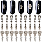100Pcs 5 Style Zinc Alloy Cabochons, Nail Art Decoration Accessories for Women, Antique Silver, 7~8.5x4.5~6x0.5~1.5mm, 20pcs/style