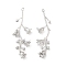 Brass Pendants, Cadmium Free & Nickel Free & Lead Free, Flower Charm, Real Platinum Plated, 47x18x6mm, Hole: 1.5mm