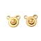 304 Stainless Steel Snap Clasps, Ion Plating(IP), Real 18K Gold Plated, 16x9x5.5mm, Hole: 1.5mm