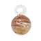 Handmade Lampwork Pendants, Round, Peru, 27.5~28.5x17.5~18mm, Hole: 4.5~5mm