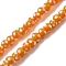 Handmade Lampwork Beads, Round with Polka Dot, Orange, 6~6.5x5~6mm, Hole: 1.2~1.6mm, about 49~50pcs/strand, 9.84''~10.23
