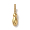 Brass Micro Pave Cubic Zirconia Pendants, Lead Free & Cadmium Free, Long-Lasting Plated Letter I, 20x5x9mm, Hole: 5mm
