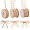 3 Rolls 3 Style Burlap Ribbons, Gift Packaging Rope, Tan, 2 inch(50mm), about 5~10 Yards/Roll, 1 roll/style