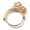 Rotatable Alloy Swivel Open Back Bezel Pendants, For DIY UV Resin, Epoxy Resin, Cadmium Free & Nickel Free & Lead Free, Flat Round with 5-Petal Flower, Light Gold, 37.5x38x3.5mm, Hole: 1.6mm
