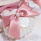 White Shell Shaped Plastic Candy Boxes, with Ribbon Bowknot, Pink, 7x9cm
