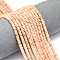 Natural Peach Moonstone Beads Strands, Frosted, Rondelle, 4x2mm, Hole: 0.9mm, about 167~173pcs/strand, 15.16~15.35 inch(38.5~39cm)