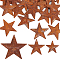 30Pcs 3 Styles Iron Pendants, Rusting, Star, Coconut Brown, 47~95x47~97x4~9mm, Hole: 1~2.5mm, 10pcs/style