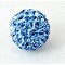Grade A Round Light Sapphire Pave Disco Ball Beads, Polymer Clay Rhinestone Beads, 8mm, Hole: 1mm