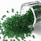 Glass Seed Beads, Transparent, Round, Green, 12/0, 2mm, Hole: 1mm, about 6666pcs/100g