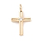Brass Pave Clear Cubic Zirconia Pendants, Cross, Real 18K Gold Plated, 19.5x12x4.5mm, Hole: 2.5mm