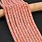 Dyed Synthetic Imperial Jasper Beads Strands, Frosted, Disc Beads, Heishi Beads, Light Salmon, 6x1.5mm, Hole: 1mm, about 249~252pcs/strand, 15.28~15.55''(38.8~39.5cm)