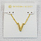 Brass Initial Pendant Necklaces for Women, Golden, Letter V, 15.75 inch(40cm)