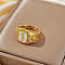 Brass Micro Pave Cubic Zirconia Finger Rings, Virgin Mary, with Enamel, Golden, White, 14mm, Inner Diameter: 18mm