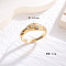 Flat Round 304 Stainless Steel Micro Pave Cubic Zirconia Finger Rings, Golden, Clear, US Size 7(17.3mm)