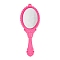 Glass Pendants, with Spray Plating Alloy Findings, Morror, Deep Pink, 73.5x26.5x3mm, Hole: 1.8mm