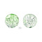 Transparent Crackle Acrylic Beads, Round, Light Green, 8x7.5mm, Hole: 1.8mm, about 1700pc/500g