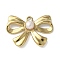 304 Stainless Steel Pendants, with Natural Freshwater Pearls, Bowknot Charm, Ion Plating(IP), Real 18K Gold Plated, 20.5x28x6mm, Hole: 2.2mm
