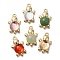 Acrylic Alloy Pendants, Gold, Tortoises, Mixed Color, 22x13.5x6.5~6.8mm, Hole: 1.6mm