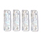 Baking Paint Glass Pendants, Rectangle, Clear AB, 30x9x5.5mm, Hole: 1mm