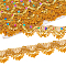 FINGERINSPIRE 18.6 Yards Woven Sequins Lace Trim 2 Roll 1.4 inch Wide Gold Metallic Braid Woven Lace Trim Polyester Braided Ribbon with Sequins for Sewing Crafts Clothing Curtains Lampshade Decor