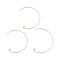 Brass Earring Hooks, C Shape, Silver, 31x26x0.9mm, Hole: 1.9mm