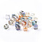 Electorplated Glass Beads, Rainbow Plated, Faceted, Cube, Mixed Color, 11x11x11mm, Hole: 1.5mm