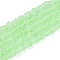 Frosted Transparent Glass Beads Strands, Triangle, Pale Green, 3~3.5x4~4.5x4~4.5mm, Hole: 0.8mm, about 121~131pcs/strand, 14.37~15.35 inch(36.5~39cm)