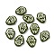 Handmade Lampwork Beads, Runes, with Enamel, Olive, 19.5~20x17x5~5.5mm, Hole: 1.2mm