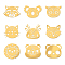 Nickel Decoration Stickers, Metal Resin Filler, Epoxy Resin & UV Resin Craft Filling Material, Golden, Mixed Shapes, 40x40mm, 9pcs/set