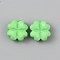 Opaque Acrylic Beads, Faceted, Clover, Pale Green, 13x13x7mm, Hole: 1.6mm
