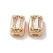 Brass Micro Pave Clear Cubic Zirconia Beads, Rectangle, Real 18K Gold Plated, 7x5x4.5mm, Hole: 1x2mm