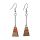 Zweifarbige trapezförmige Ohrhänger aus Harz und Holz EJEW-JE05569-2
