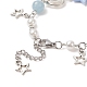 Bracelet à breloques coeur et étoile en alliage avec perle d'imitation en plastique abs pour femme BJEW-JB09309-5
