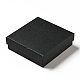 テクスチャ紙ジュエリー ギフト ボックス  中にスポンジマット付き  正方形  ブラック  9.1x9.1x2.9cm  内径：8.5x8.5のCM  深さ：2.6cm OBOX-G016-C03-B-2