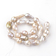 Hebras de perlas keshi de perlas barrocas naturales PEAR-R064-28-2