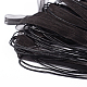 ジュエリー作りのネックレスコード  2本のスレッド付きワックスコード  オーガンジーリボンと鉄パーツ  ブラック  サイズ：鉄エクステンダーなしで長さ約17インチ  コー​​ド：1 mm厚  リボン：幅約7mm。 X-NFS048-8-4