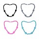 Colliers en forme de perles en silicone NJEW-BB20637-A-2