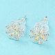Two Tone 999 Sterling Silver Stud Earrings STER-P052-A02-S-2