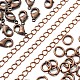 DIY真鍮ツイストチェーンネックレス作りキット  カニカンと丸カンを含む  赤銅鉱  リンク：4x3x0.45mm  10 M DIY-LS0002-88R-3