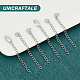 Unicraftale304ステンレス鋼アジャスターチェーン  チャーム  混合図形  ミックスカラー  56~61x3mm  1連売り/箱 STAS-UN0010-52-5