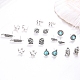 10 Pairs 10 Style Feather & Crown & Owl & Moon Synthetic Turquoise Stud Earrings AJEW-PW0005-31AS-5