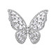 Anillos de puño abiertos de mariposa de circonia cúbica RJEW-N037-016-01P-1