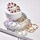 Set di braccialetti elastici con perle di vetro a cuore scintillante per bambini e genitori BJEW-JB07185-3