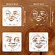 Fingerinspire 3 Stück Mond-Gesichts-Malschablone DIY-WH0394-0003-2