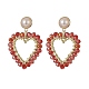 Boucles d'oreilles pendantes en perles de verre enveloppées EJEW-TA00205-1