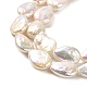 Hebras de perlas keshi de perlas barrocas naturales PEAR-E016-017-3