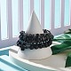 4 pièces 4 bracelets extensibles en perles rondes en pierre mélangée de style sertis de strass en cristal BJEW-JB07885-2